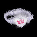 4Pcs Bride to Be White Garter Sash  Badge Rosette Bachelorette Party Set TO