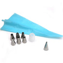 1Set Fondant Cake Decorating Tools 6x Stainless Steel Nozzle +1x Pastry Bag E8J2