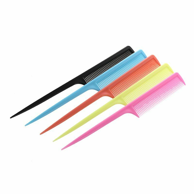 20pcs Plastic Toothed Rat Tail Combs for Hairdressing Pointed Hair Styling  B1V3