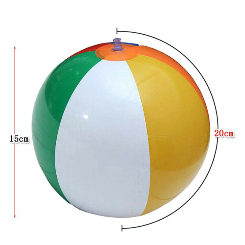 1Pc 15CM rainbow-color inflatable beach ball kid's water toyAT3C