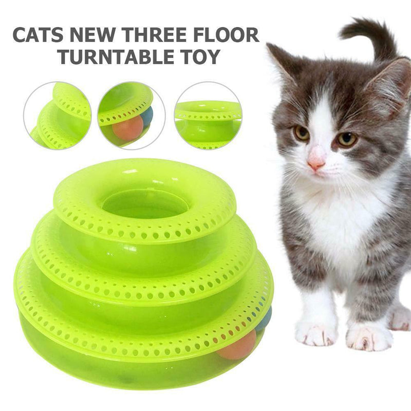 Pet Toys Cat Crazy Ball Disk Interactive Amusement Plate Turntable (Green)