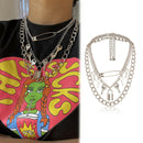 Gothic Big Lock Key Angel Pendant Necklace Punk Hip Hop Choker Necklace Jew3 Gw