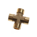 1/2" BSP Male Thread 4 Way Brass Cross Pipe Fitting Adapter Coupler Connector LJ
