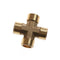 1/2" BSP Male Thread 4 Way Brass Cross Pipe Fitting Adapter Coupler Connector LJ