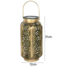 Solar Powered Hanging LED Light Retro Hollow Lantern Garden Yard Lamp  Light