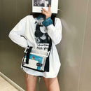 Transparent PVC Shoulder Messenger Bag Unisex Casual Crossbody Bags (White)