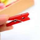 50pcs Mini Natural Wooden Clothes Photo Paper Peg Clothespin Craft Clips MO