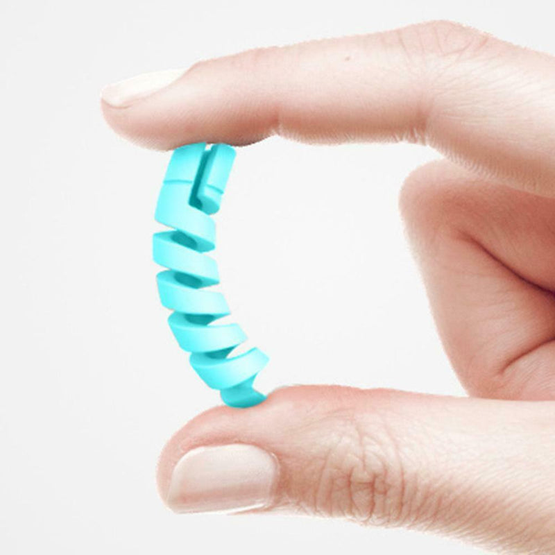4pcs Spiral USB Data Cable Protective Covers Silicone Charging Wire Cases