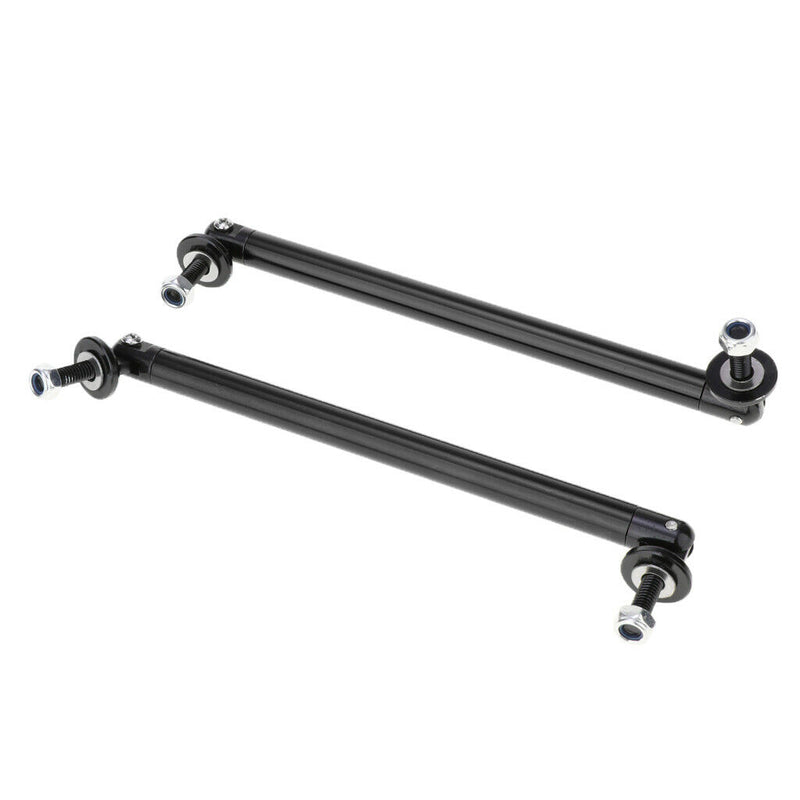 2pcs Universal Front Bumper Lip Splitter Strut Rod Support Adjuste 150mm Black