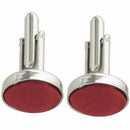 1Pair Mens Dress Round Cloth Cufflinks For Business Shirt Wedding Party Red M6B2