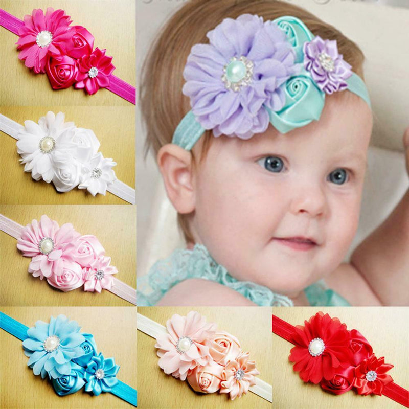 12 Colors Baby Girls Flower Hairband Chiffon Children Headband Hairdress
