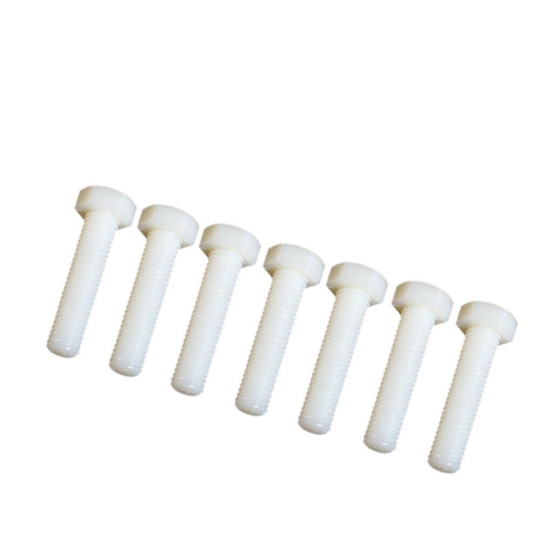 50pcs M5x25mm Plastic Screws Head Cap Hex Bolts Hexagonal Screws White