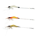 3Pcs Soft Shrimp Lures Glow In Dark Baits Fishing Lures Catch Hooks Sea Bass