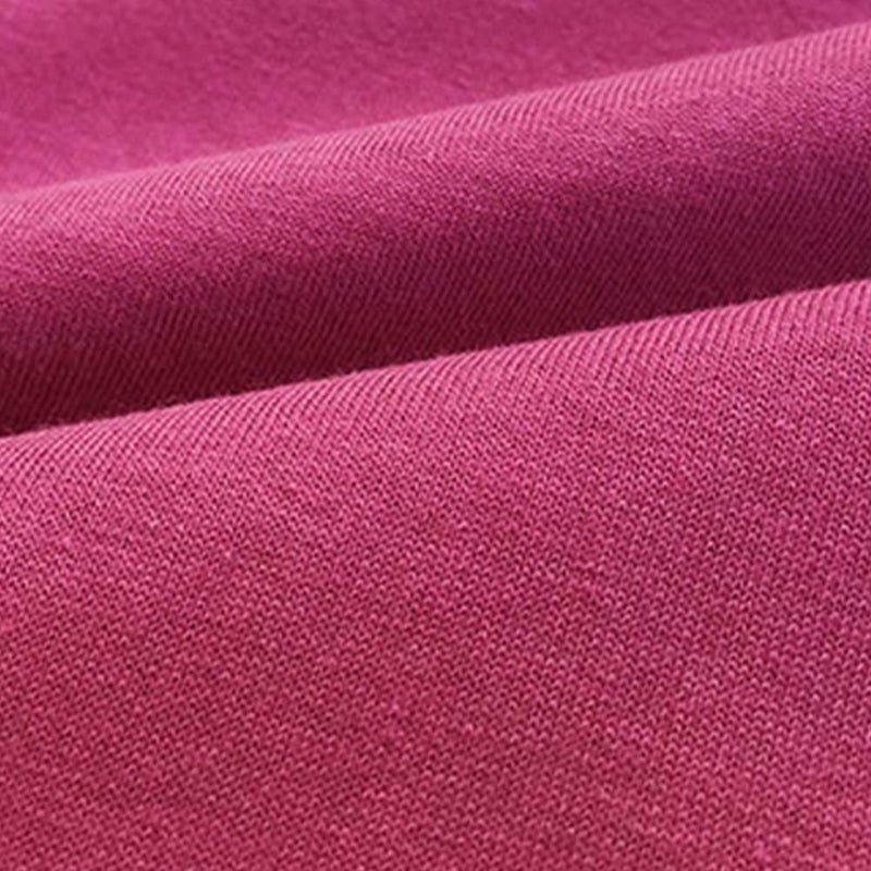 Summer Half Sleeve Long T-shirt Candy Color Loose Women Tops (Rose Red M)