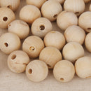 150pcs Natural Wooden Beads Round Untreated Beechwood Loose Spacer Balls