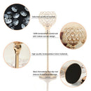 Crystal Candle Holders Stand Metal Pillar Candlesticks Set Mother's Day Hol