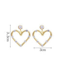 Women Fashion Rhinestone Hollow Heart Dangle Ear Stud Earrings Jewelry Intriguin
