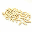 50x Sewing Supplies 2 Holes Wooden Sweaters Coat Horn Toggle Buttons Pra SYY