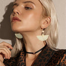 Natural Rattan Earrings For Women Wicker Straw Earrings Statement Weaving E M4U3