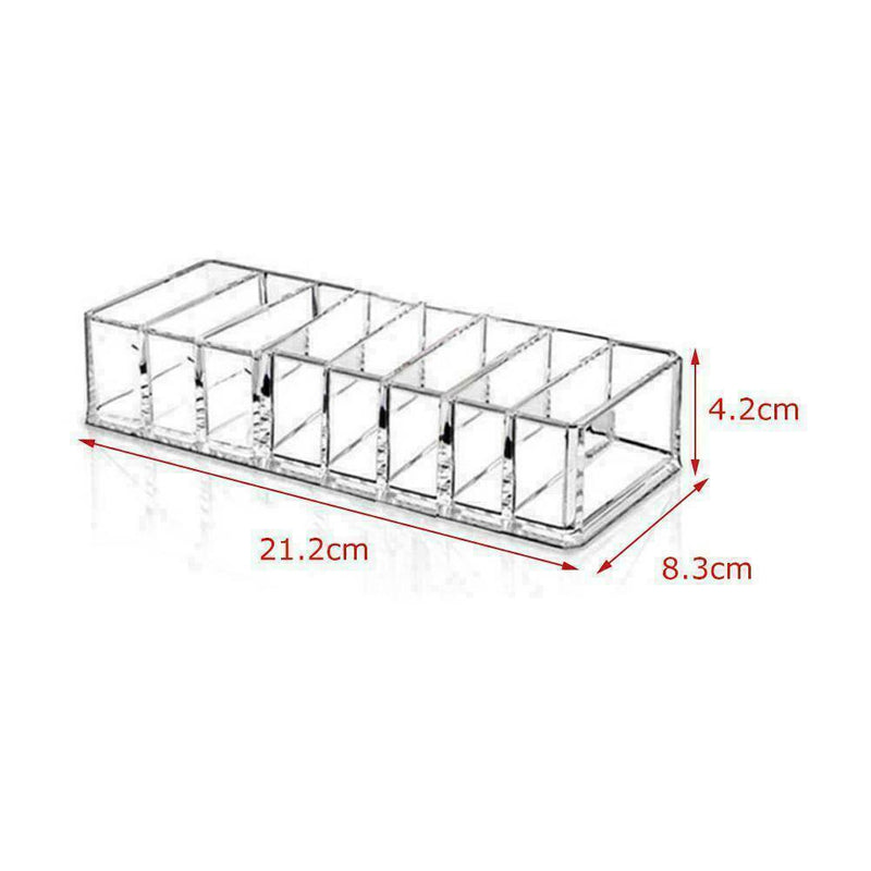 8 Holes Clear Brush Lipstick Holder Makeup Organizer Cosmetic Storage Stand Q6T3