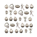 30Pack Sport Theme Charms Mixed Rugby Player Glove Pendants for DIY Findings