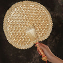 Hand-Woven Woven Straw Hand Fan Old Summer Natural Hand Fan Environmentally