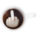 Design White Middle Finger Mug Novelty Style Mixing Coffee Milk Cup Funny C