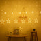 LED Curtain String Light 8Mode Star Moon Plug Night Light  (EU Warm Light)