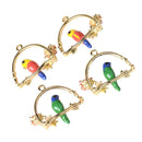 4pcs Parrot Garland Charms Pendant DIY Jewelry Findings Gifts hair Accessory