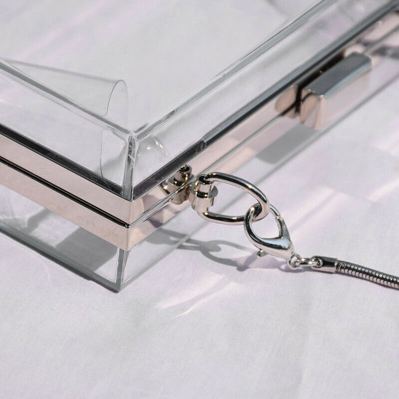 Acrylic Transparent Clutch Chain Box Women Shoulder Bags Hard Day Clutches  X6U4
