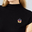 Fashion Colorful Enamel Rhinestone Ladybug Brooches Beetle Pin Corsage JewelB3C