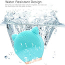 Pink Electric Facial Cleansing Brush Silicone Sonic Vibration Mini Cleanser