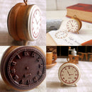 Hot Wooden Rubber Stamp Seal Classic Alarm Clock For Diary Scrapbook Decor ME
