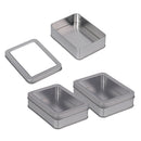 3x Rectangle Tin Storage with Window Lids Small Parts Beads Storage Case Box