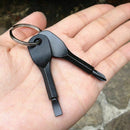 4pcs Outdoor Multifunctional Pocket Mini Tool Screwdriver with Key Metal Ke B3P2