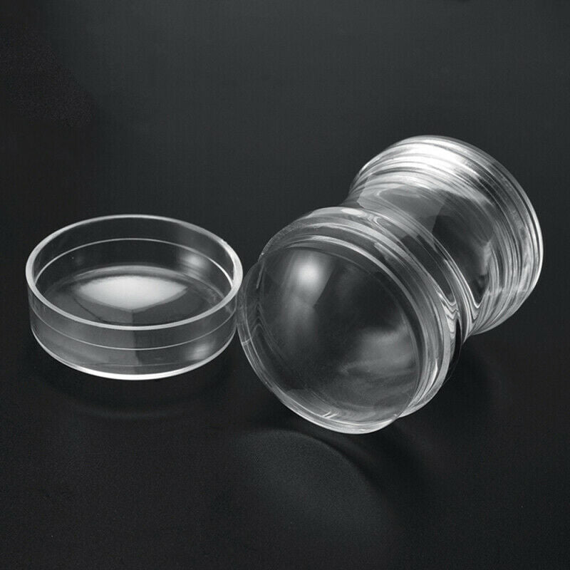 2pcs Clear Jelly Silicone Nail Art Stamper DIY Stamping Printing Manicure Tools