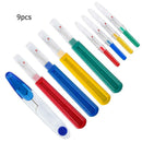 9 in 1 Thread Cutter Seam Ripper Stitch Unpicker with Plastic Scissors Kit A