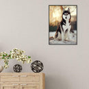 5D DIY Full Drill Diamond Painting Sitting Wolf Dog Cross Stitch Embroidery