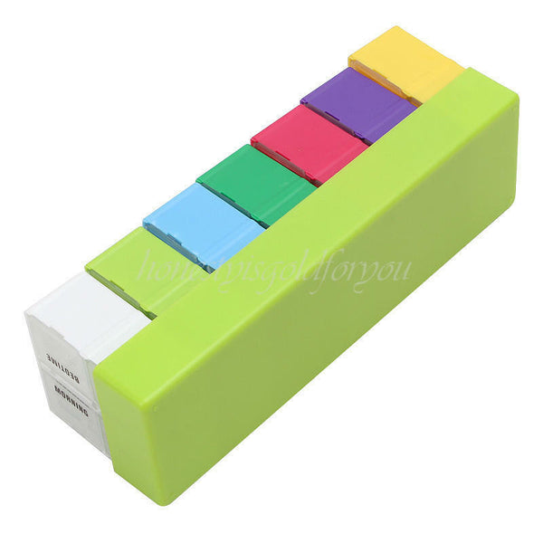 7 Day Weekly Medicine Pill Box Case 28 Slots Storage Organizer Home Travel