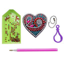 New 5D Diy Diamond Painting Color Heart-Shaped Keychain Pendant Special Sha