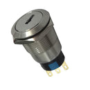 19mm Metal Key Switch Lock 2 Position Selector Latching Rotary Switch + Keys
