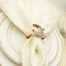6PCS Metal Colored Elk Christmas Napkin Ring Wedding Banquet Hotel Table Su