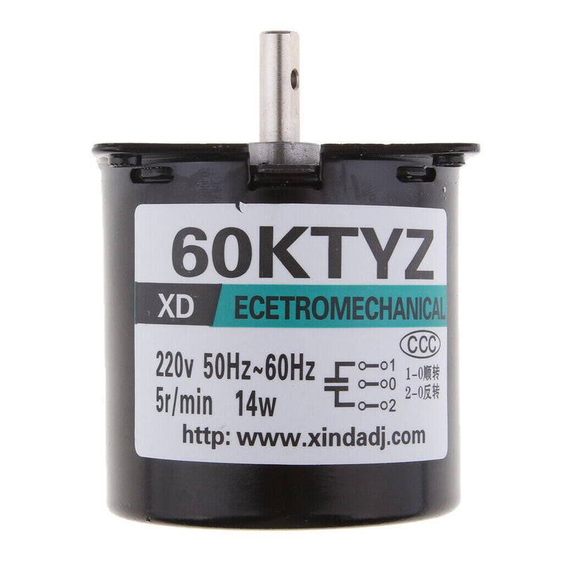 60KTYZ Synchronous Gear Motor AC 220V 5r/min CW/CCW Control 14W 50-60HZ