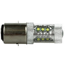 80W BA20D H6 White 16 LED Motorcycle MotorBike/Moped/ATV Headlight Bulb