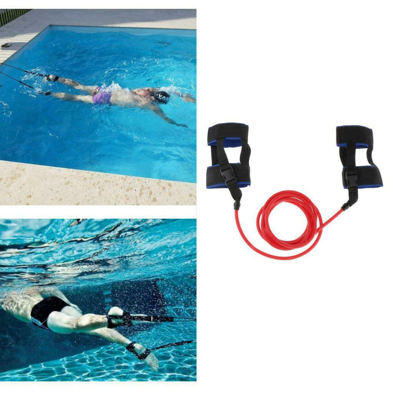 Stationary Swimmer Training Ankle Strap Swim Lap Training Belt New Red
