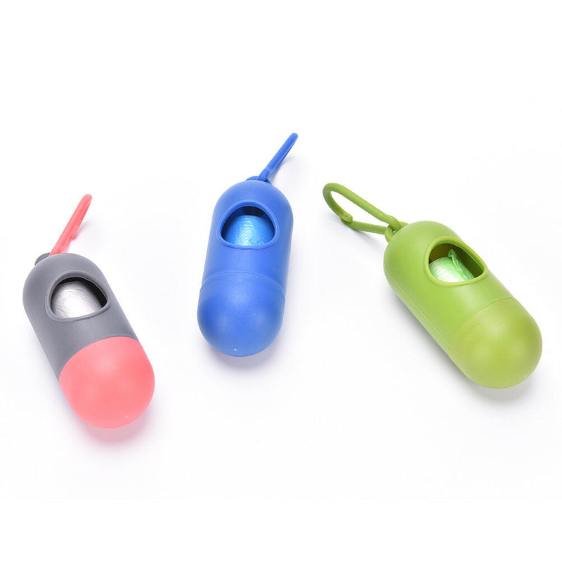 Dispenser For Pet Dog Cat Poop Scoop Waste Bags Roll Holder with Bags Clean ULJ