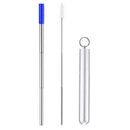 Telescopic Reusable Drinking Straws - Portable Stainless Steel Metal Straws