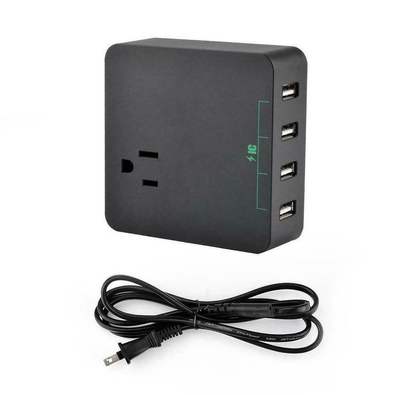 4 USB Ports Travel Phone Charging Station Socket AC Power Strip Charger US A