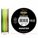 Seaknight Monster W8 Multi-Color 8 Strands Pe Fishing Line 500M 20Lb Smooth