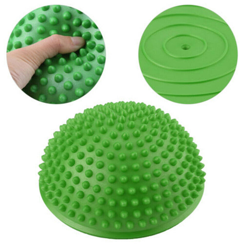 Green Yoga Half Ball Dome Balance Trainer, Anti-Slip Hedgehog Exercise Balance